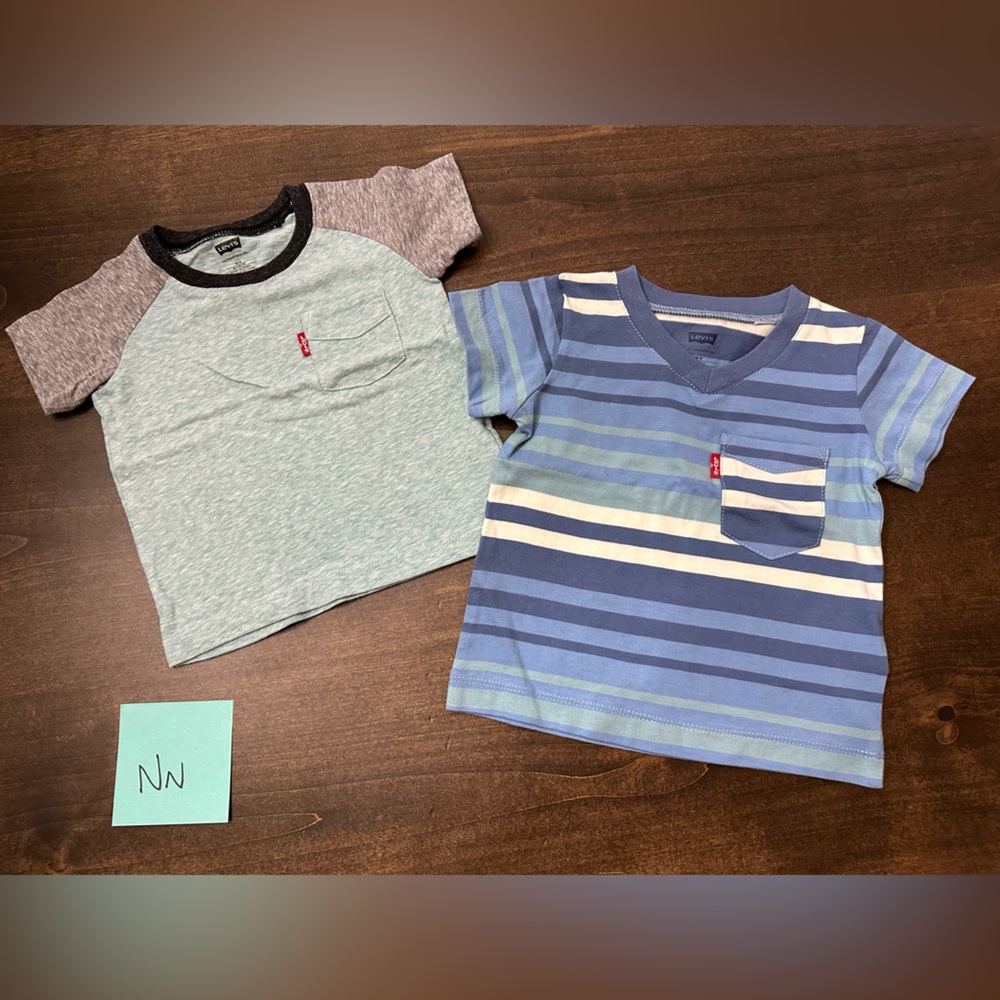 Levi's Kids' Blue Striped and Heather Gray Tees